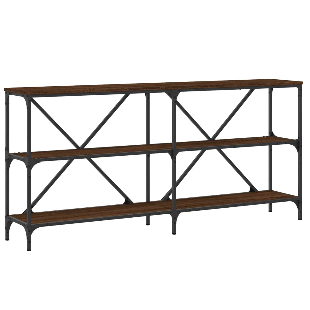 Tavolo Consolle Rovere Marrone 160x30x75 cm Multistrato e Ferro 832852