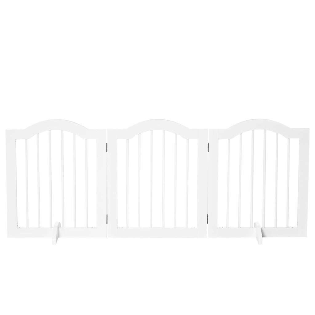 Barriera per Cani Pieghevole 3 Pannelli ¨C zephmum ¨C Bianco 154.5x29.5x61 cm