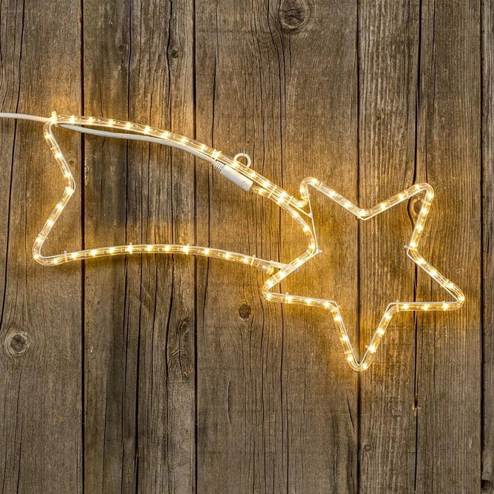 Trade Shop - Stella Cometa Luminosa 65 Cm In Tubo Luminoso A Led Bianchi Luce Bianca Calda -