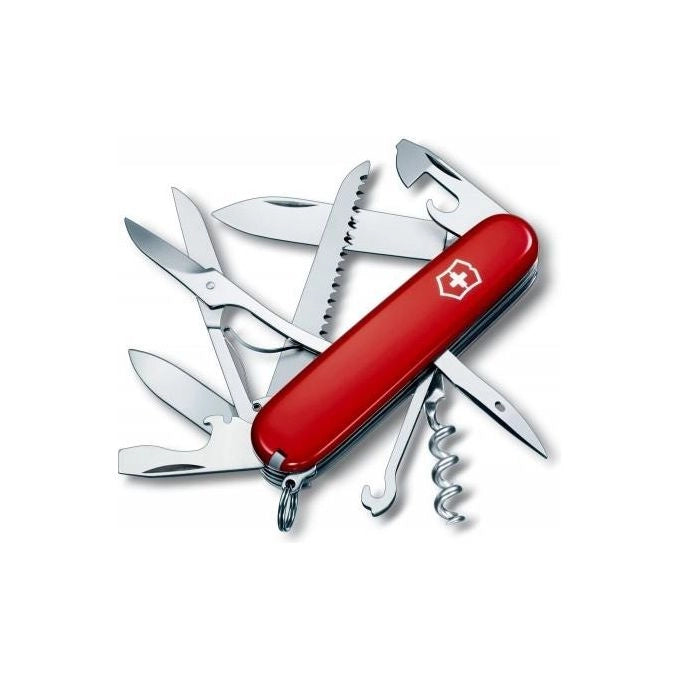 Victorinox 1.3713-033-X1 Huntsman Coltello Multiuso 15 Funzioni Lama Grande Seghetto per Legno Forbici colore Rosso