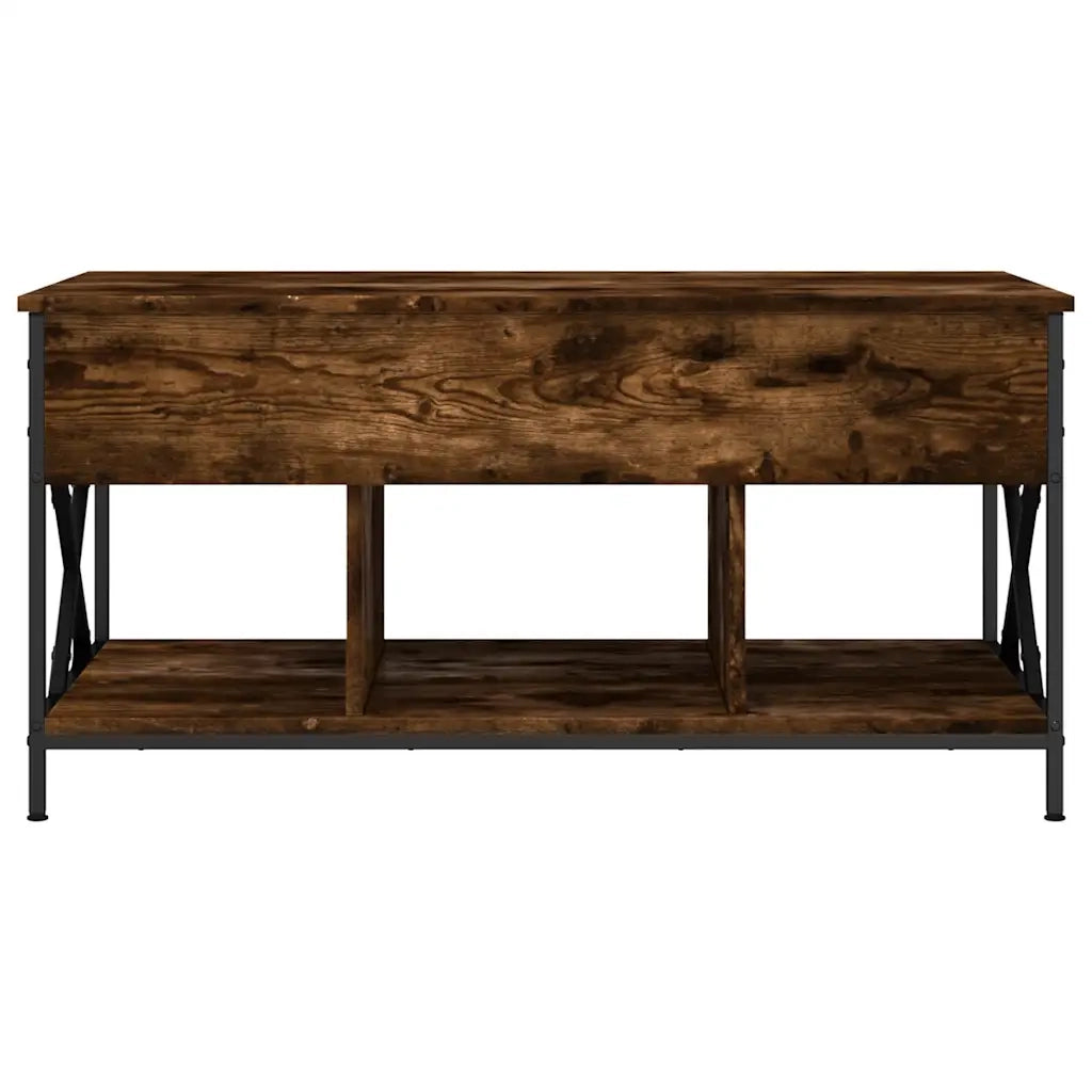 Tavolino salotto | Tavolino da caff¨¨ | Tavolino da Soggiorno Rovere Fumo 100x55x50 cm Multistrato e Metallo
