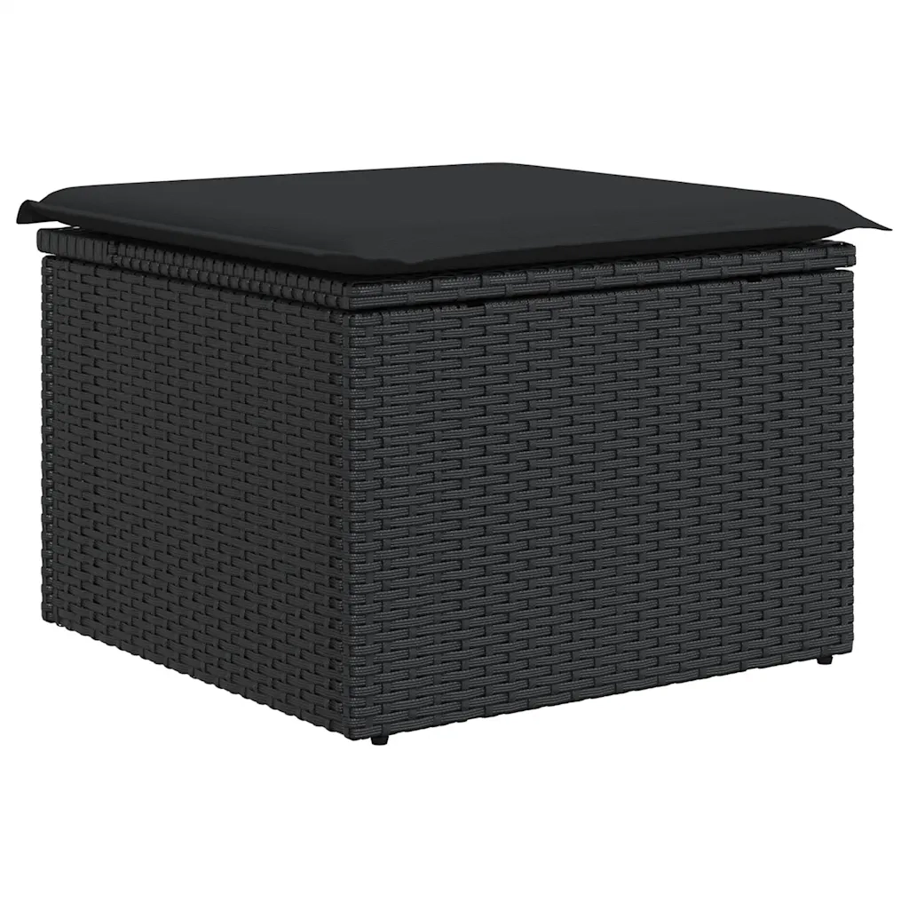 Set Divano da Giardino 6 pz con Cuscini Nero in Polyrattan 3326776