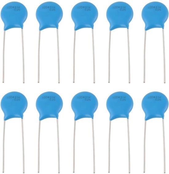 Varistore metallico a 2 pin per inserimento diretto, 10 pezzi, 275VAC per apparecchiature elettriche