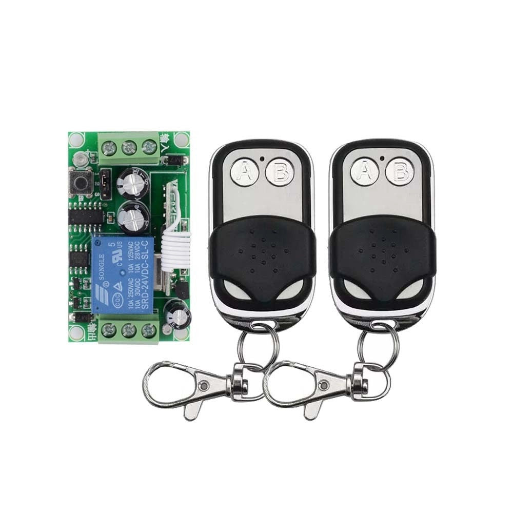 Trade Shop - Kit Ricevitore Relè+ 2 Telecomandi Universale Radiocomando 433mhz Cancelli Luci -