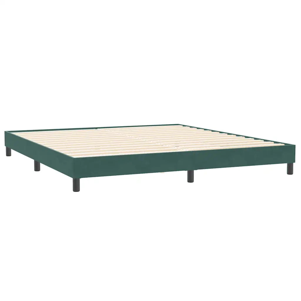 Letto a Molle con Materasso e LED Verde Scuro 180x220 cm Velluto 3316848
