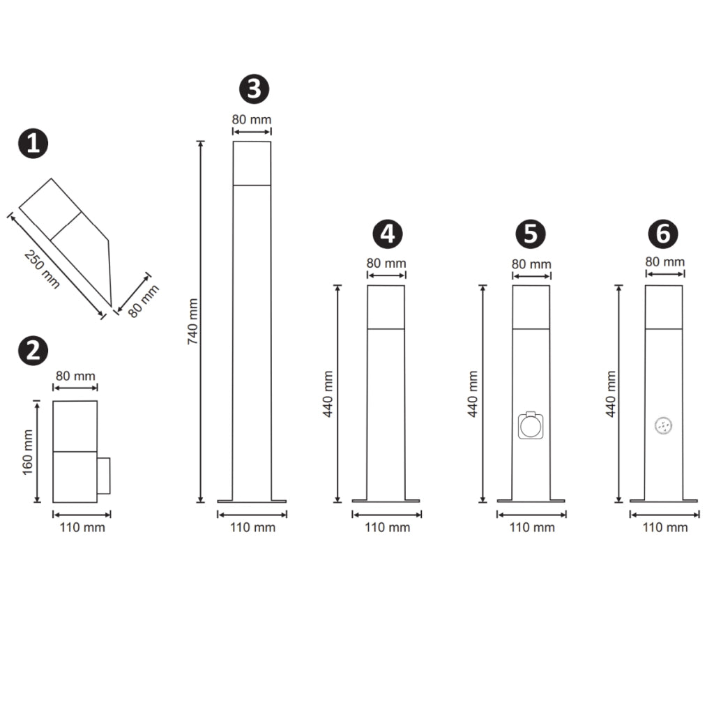 Lampada da esterno con presa IP44 E27 Polux New York