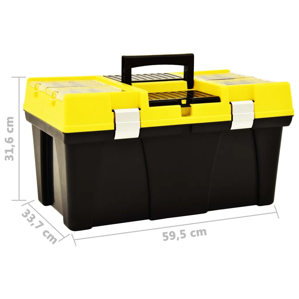 Cassetta degli Attrezzi in Plastica 595x337x316 mm Gialla 146270