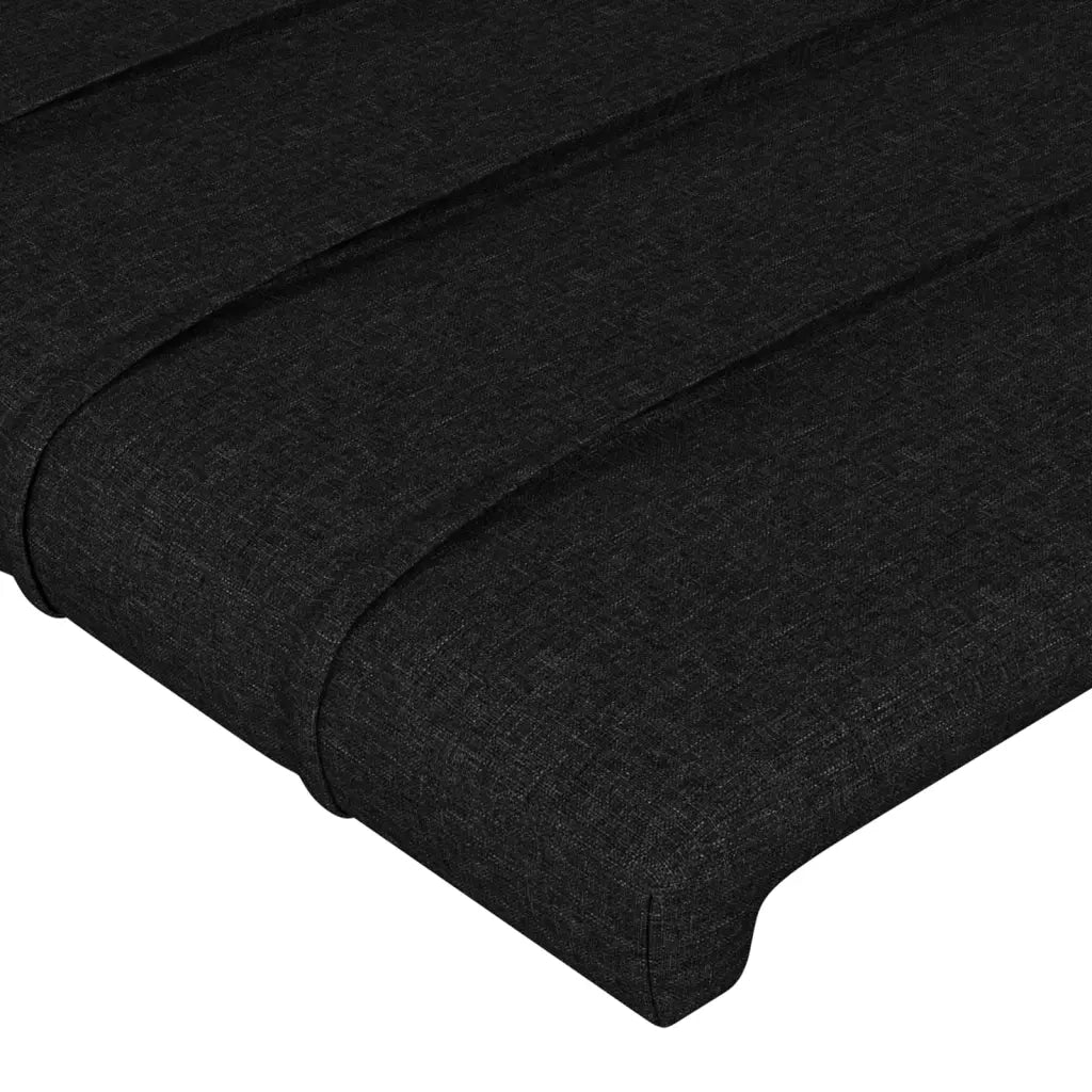 Testiera ad Orecchio-Testata con Orecchie Nera 103x16x118/128 cm in Tessuto 855012