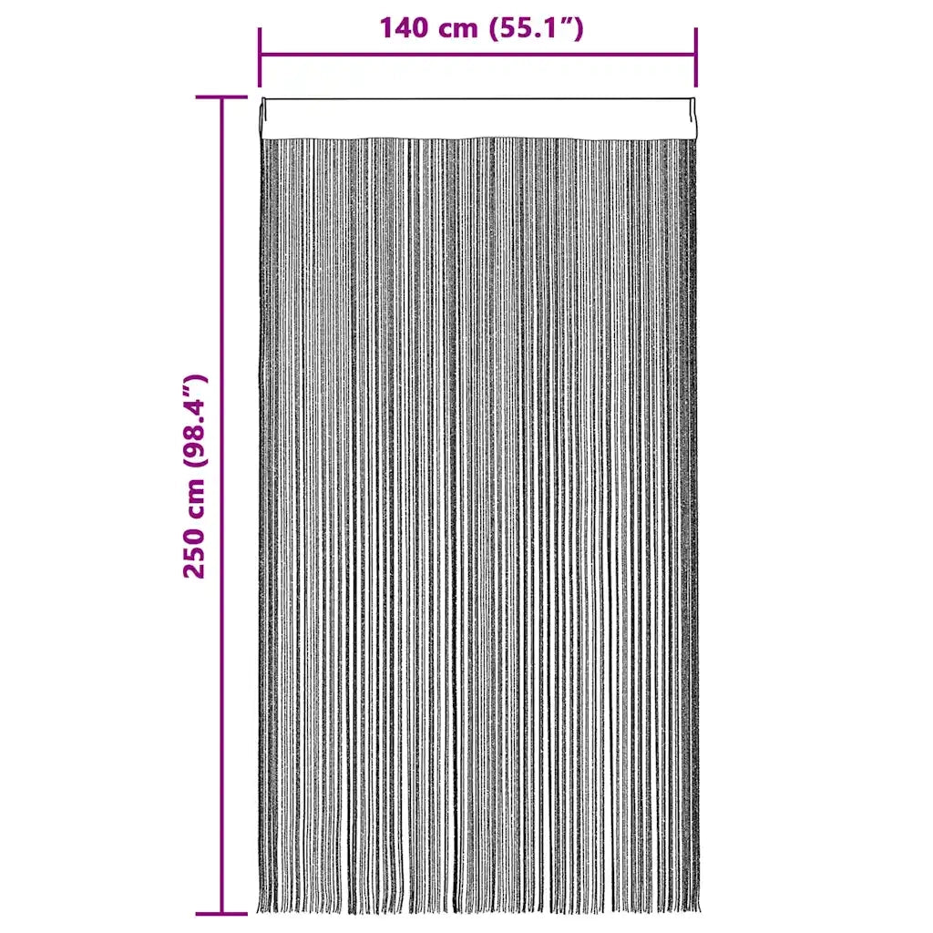 2 pz Tende a Fili 140x250 cm Verdi