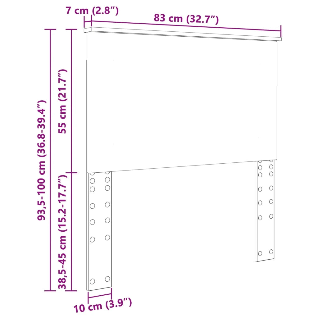 Testiera | Testata Grigio Cemento 100 cm Legno ingegnerizzato
