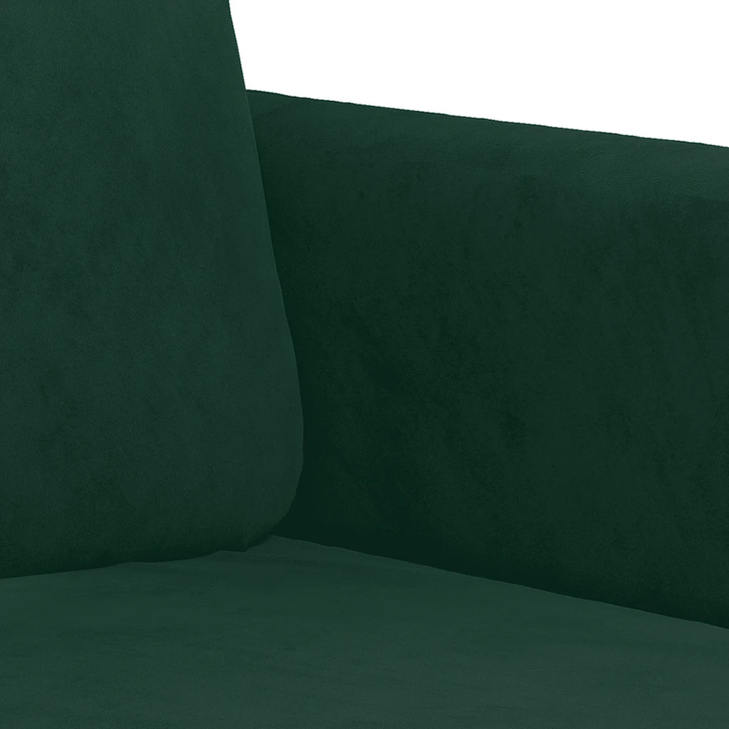 Set di Divani 3 pz con Cuscini Verde Scuro in Velluto