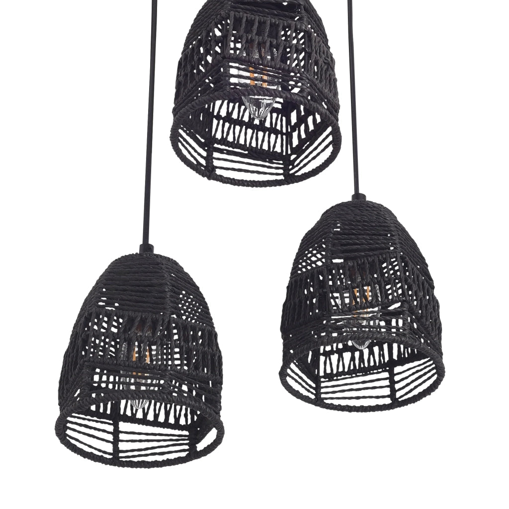 Lampada da terra da 131 cm con 3 attacchi E14 nera 03_0010727