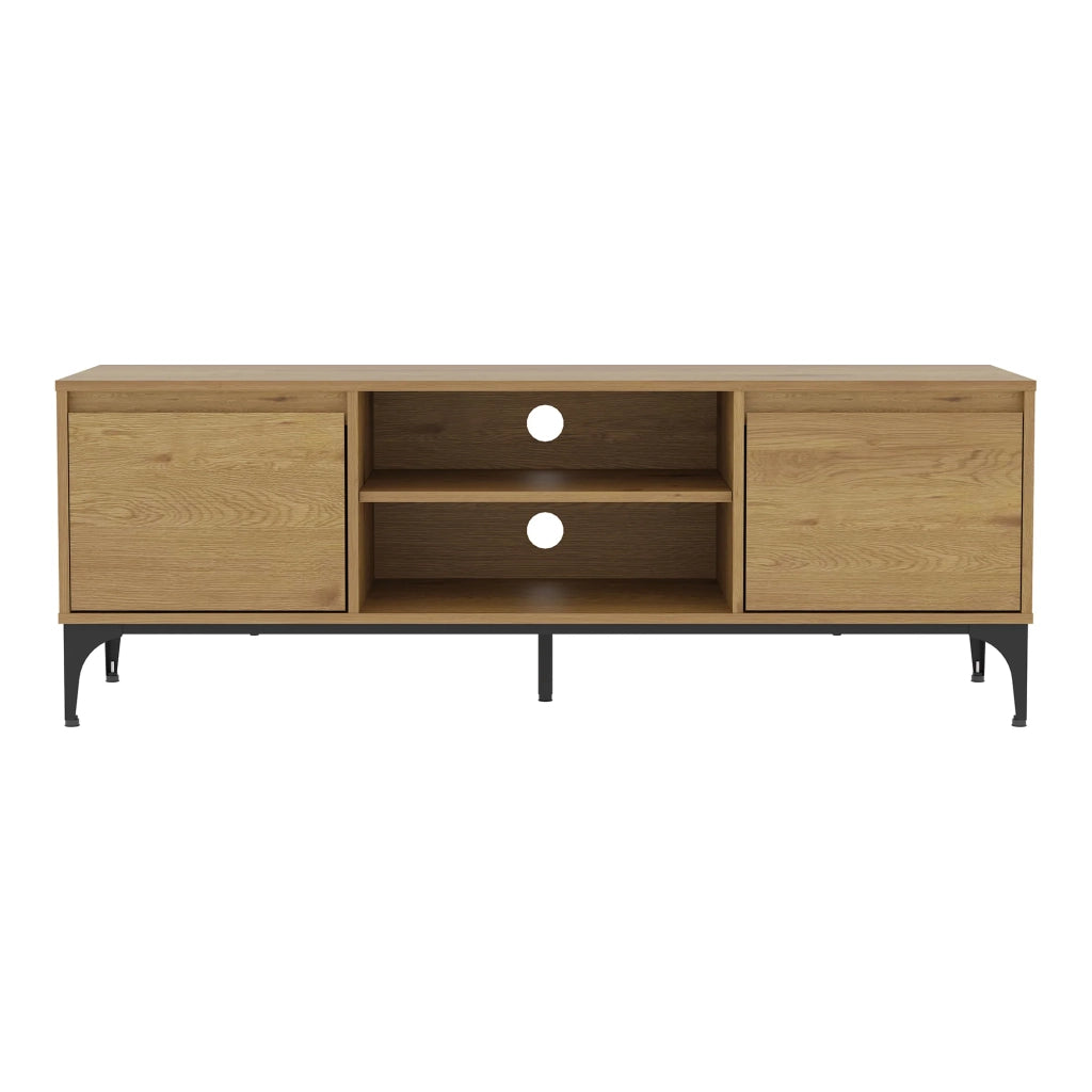Mobile porta TV mobile porta TV per soggiorno mensola 140 x 40 x 50 cm effetto rovere scuro 03_0010066