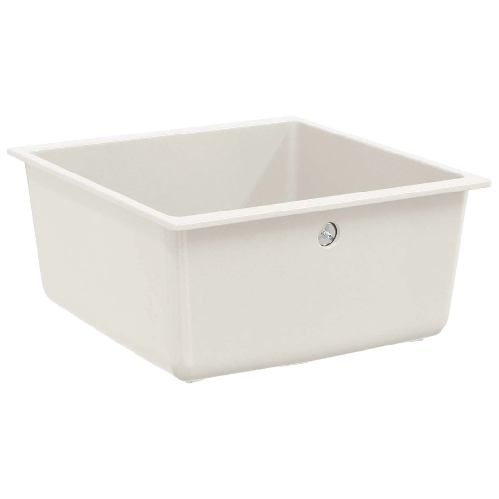 Lavello Bianco 430 x 460 mm 80% Quarzo e 20% Resina