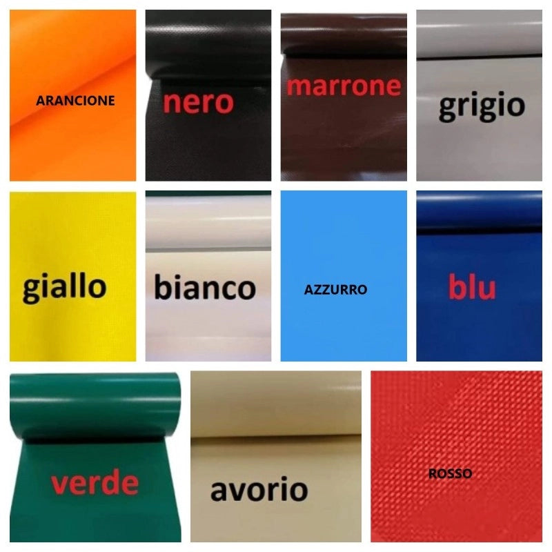 Telo PVC Impermeabile Arancione | Telone Solo Rinforzato Sui Lati 650g/mq | Copertura Esterna | 5x5m | Resistente Protezione Multiuso