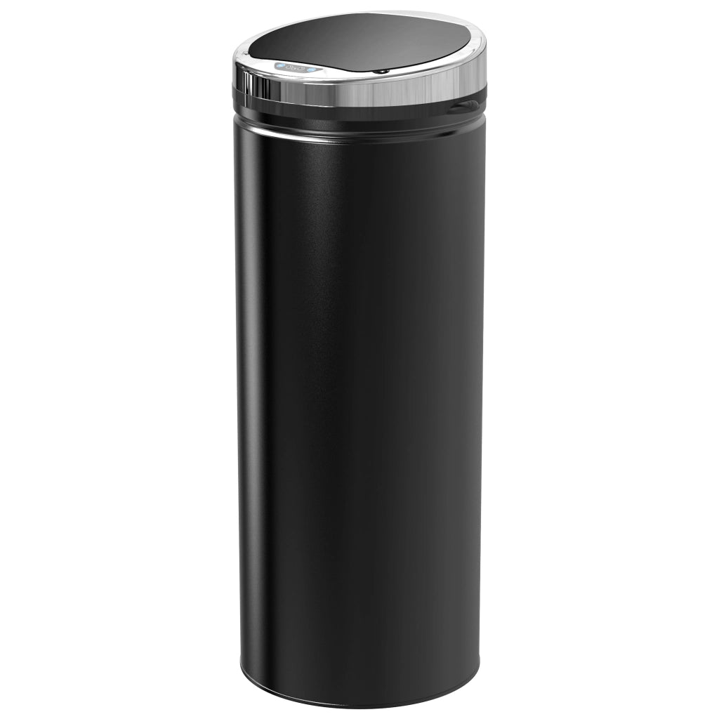 Pattumiera Automatica con Sensore a Infrarossi e Capacit¨¤ 50L, Pattumiera Cucina in Acciaio e Plastica, Nero, 30.5x30.5x81.5cm