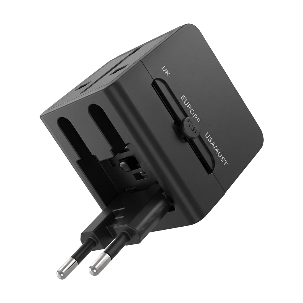 Caricatore e Multipresa Internazionale 1440W con 2 USB e USB-C 15W Nero LinQ