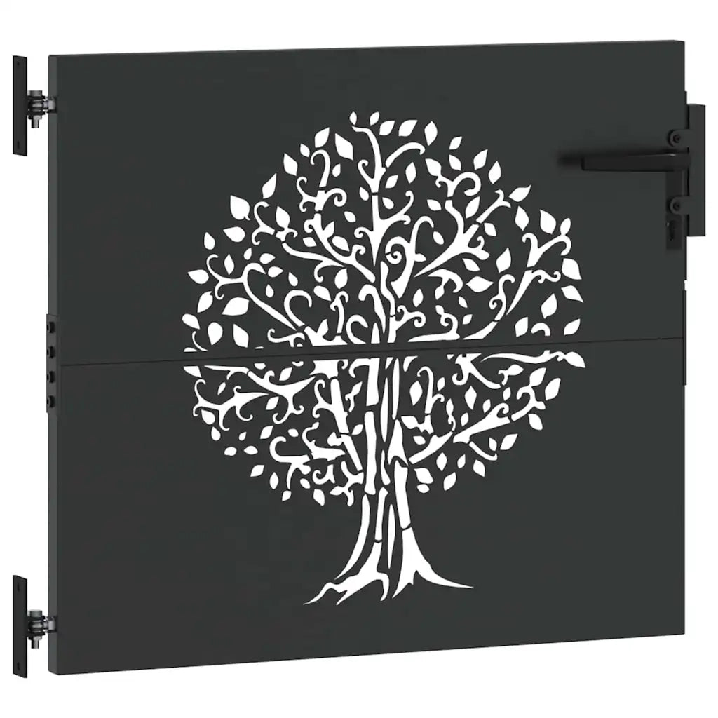 Cancello da giardino con blocco Nero 85 x 100 cm 42015859