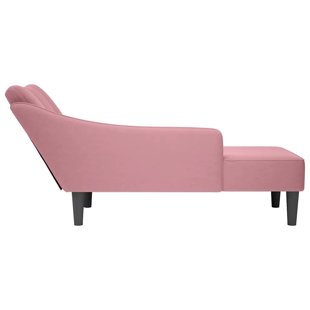 Sdraio con Bracciolo Destro in Velluto Rosa CFW4036561