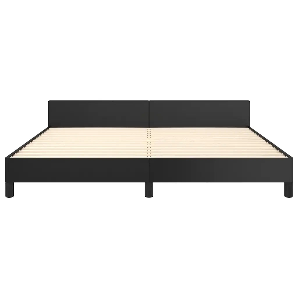 Letto matrimoniale | Letto per adulti | Giroletto con Testiera senza Materasso Nero 180x200 cm