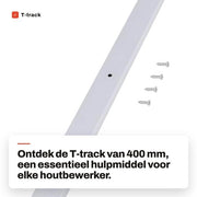 T-track 400 mm in Lega di Alluminio - Strumentazione per Lavorazione del Legno - Macchina da Lavorazione Professionale - Resistente alla Corrosione - Installazione Facile - Duraturo - Rail con Profilo T