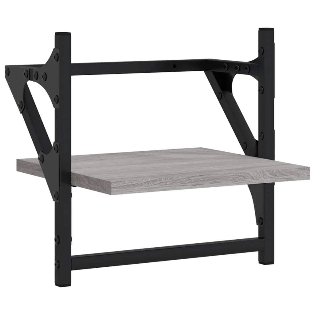Mensole a Parete con Aste 2pz Grigio Sonoma 30x25x30 cm 836236