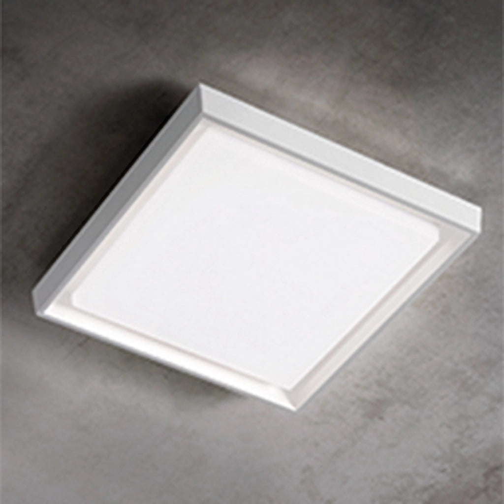 Alu Lampada da Parete e Soffitto in Alluminio Pressofuso Bianco Opaco 30W LED IP54 34x34x5 cm per Illuminazione Interna ed Esterna di Design