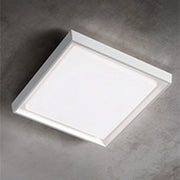 Alu Lampada da Parete e Soffitto in Alluminio Pressofuso Bianco Opaco 30W LED IP54 34x34x5 cm per Illuminazione Interna ed Esterna di Design