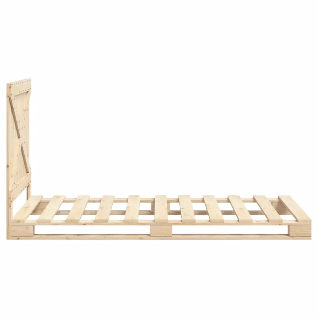 Letto singolo | Letto per adulti | Giroletto con Testiera 100x200 cm Legno Massello di Pino