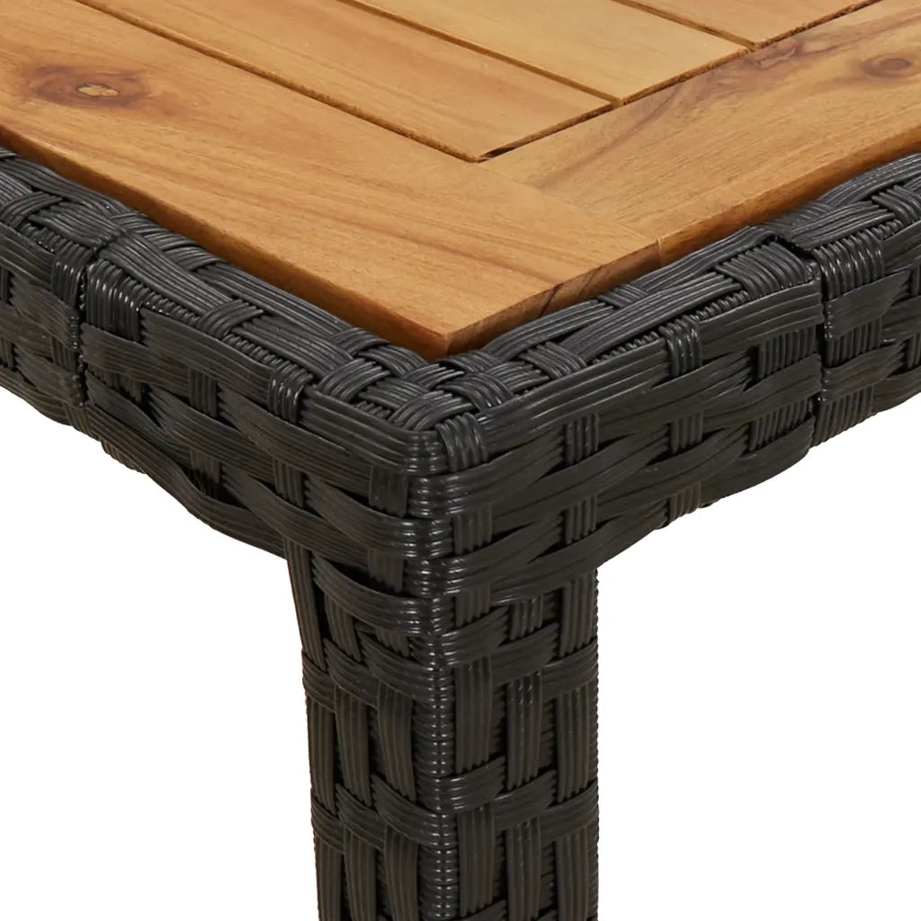 Set Pranzo da Giardino 5 pz con Cuscini Nero Polyrattan Acacia 3278628