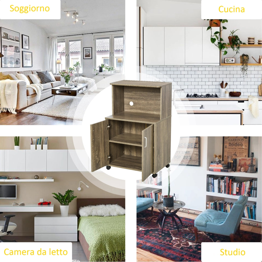 Mobile Cucina Multiuso con Ripiano ¨C Minimal ¨C Grigio 60.4x40.3x97cm