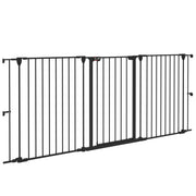 Cancelletto per Cani a 3 Pannelli ¨C Minimal ¨C Nero 206x90cm
