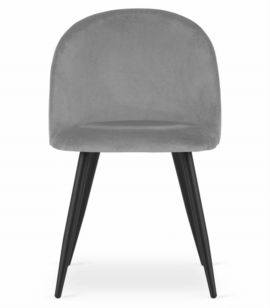 Sedia Valora BELLO in velluto grigio chiaro, design moderno x4