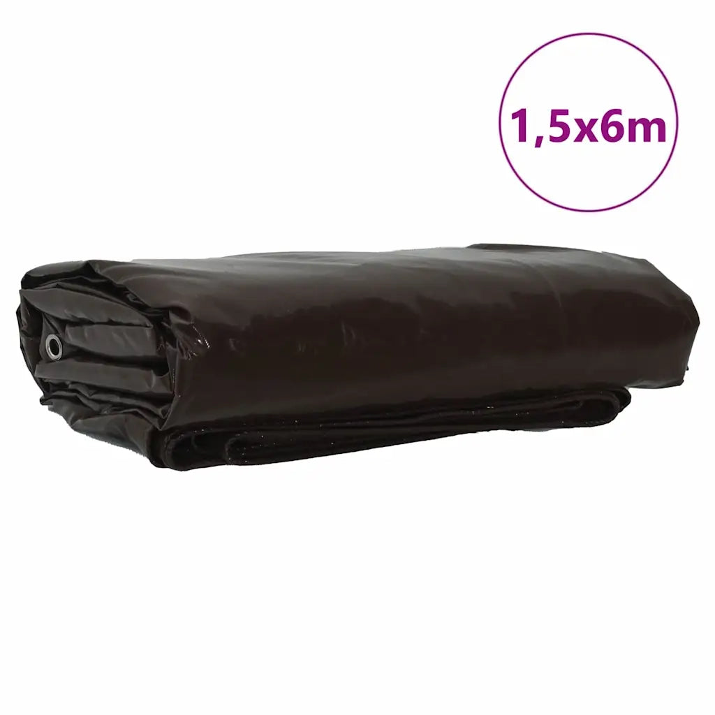Telo 650g / m² Marrone 1,5 x 6 m Tela con rivestimento in PVC 42017715