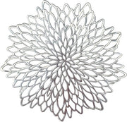 Set di 6 piatti di PVC rotondi, lavabili, rotondi, resistenti al calore e antiscivolo, ideali per la cucina, il party, il matrimonio e così via, argento