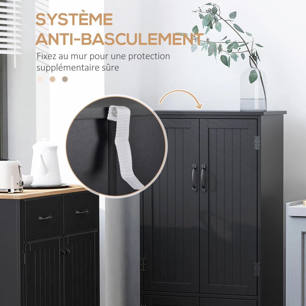 Armadio da cucina con 2 ante e 3 ripiani ¨C zephmum ¨C MDF nero