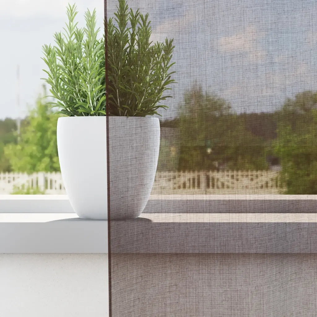 Tende in Voile con Linguetta 2 pz Marrone