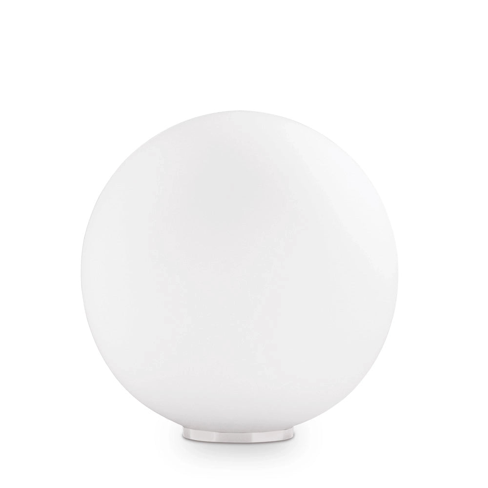 Lampada Da Scrivania-Ufficio Moderna Mapa Vetro Bianco 1 Luce E27 D40Cm