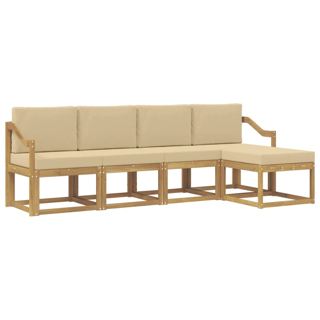 Set di divani da esterno con cuscino 5 pcs Bianco e Beige 3387507