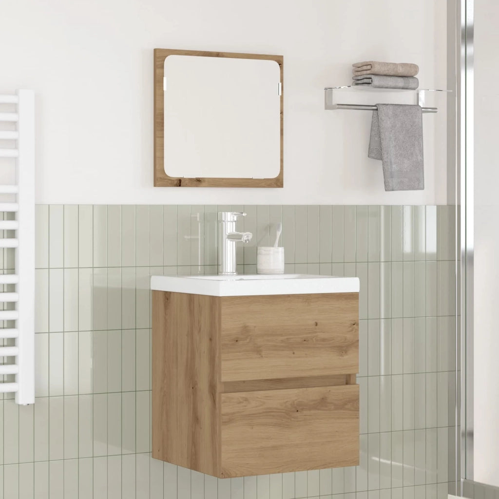 Set di mobili per il bagno 2 pcs Rovere Artigiano e Bianco 3393512