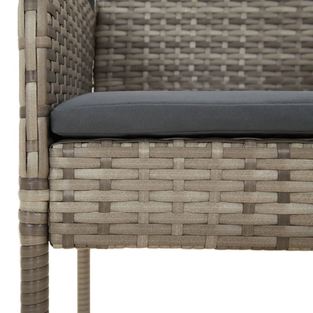 Set da Pranzo da Giardino 7 pz con Cuscini in Polyrattan Grigio 3213512