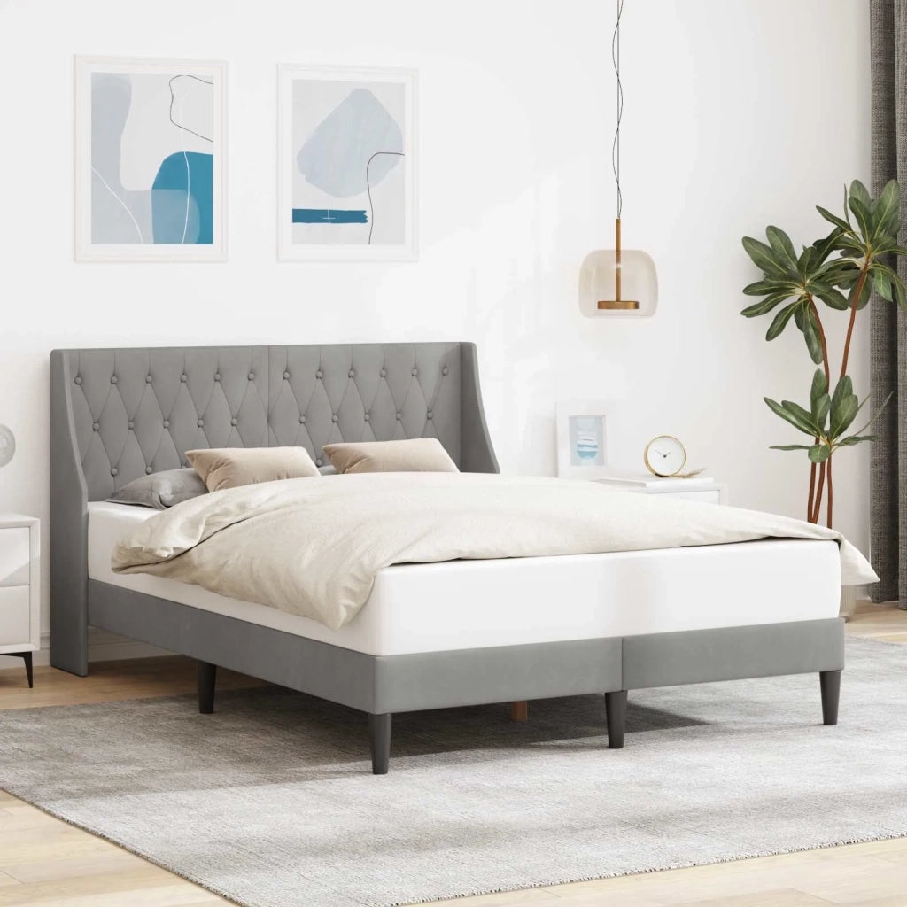 Struttura del letto Grigio chiaro 120 x 190 cm Velluto 42027412