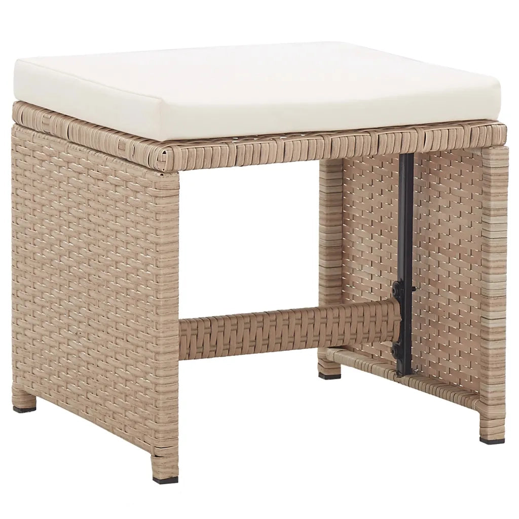 Set da Pranzo da Giardino 17 pz con Cuscini in Polyrattan Beige 46429