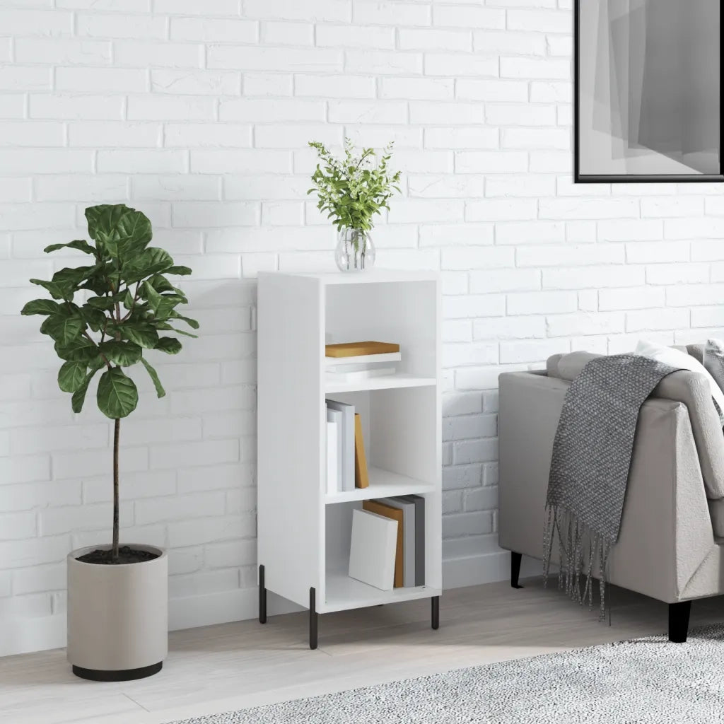 Credenza-Buffet-Armadio da cucina Bianco Lucido 34,5x32,5x90 cm in Legno Multistrato 454907