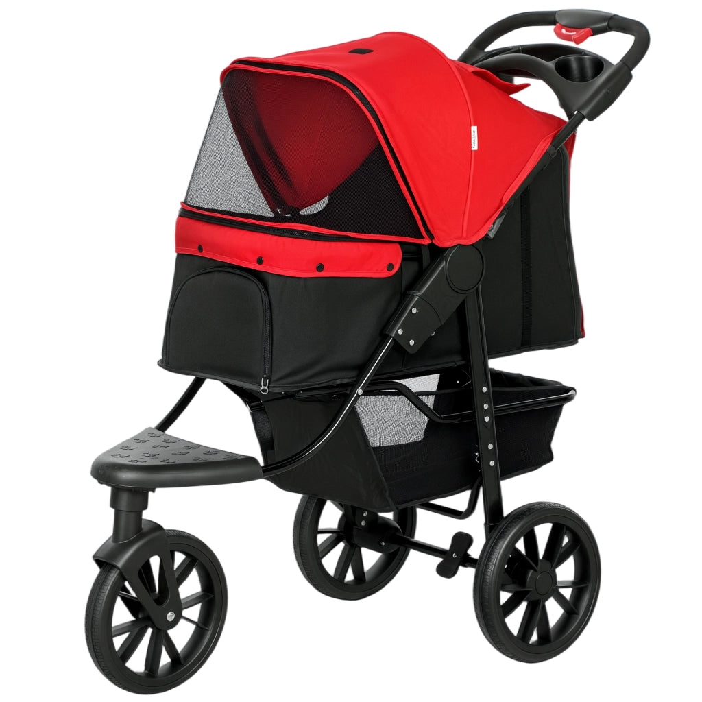 Carrello per cani pieghevole ¨C zephmum ¨C Rosso 109.5x57.5x106.5 cm