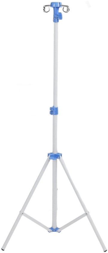 Pallo di Infusione Trasportabile con Regolazione di Altezza 75-210 cm - Stabilizzatore di Infusione Opportuno per Viaggio - Ripiegabile - Acciaio Inossidabile - 4 Ganci - Stabilità e Affidabilità