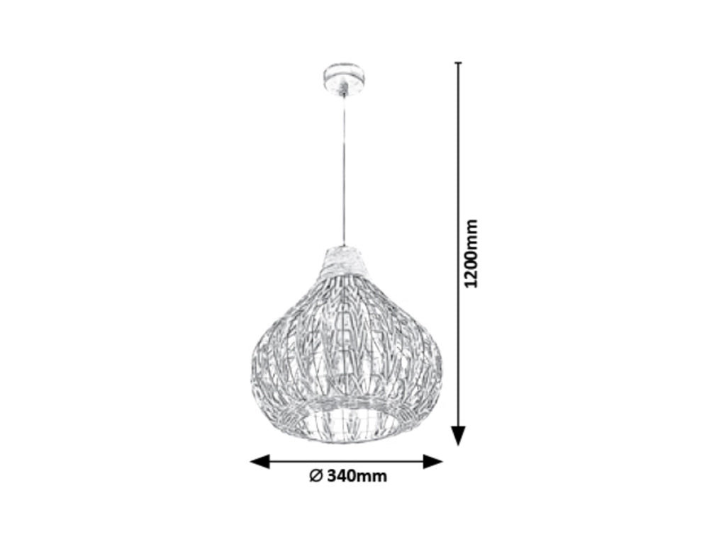 Lampada sospensione boho rattan E27 Ø34 Rabalux Zahara