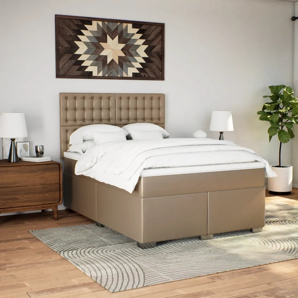 Giroletto a Molle con Materasso Cappuccino 160x200cm Similpelle 3290731
