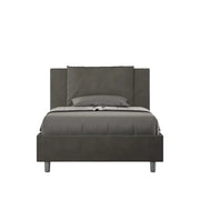 Letto una piazza e mezza senza rete imbottito 120x210 microfibra grigio Antea