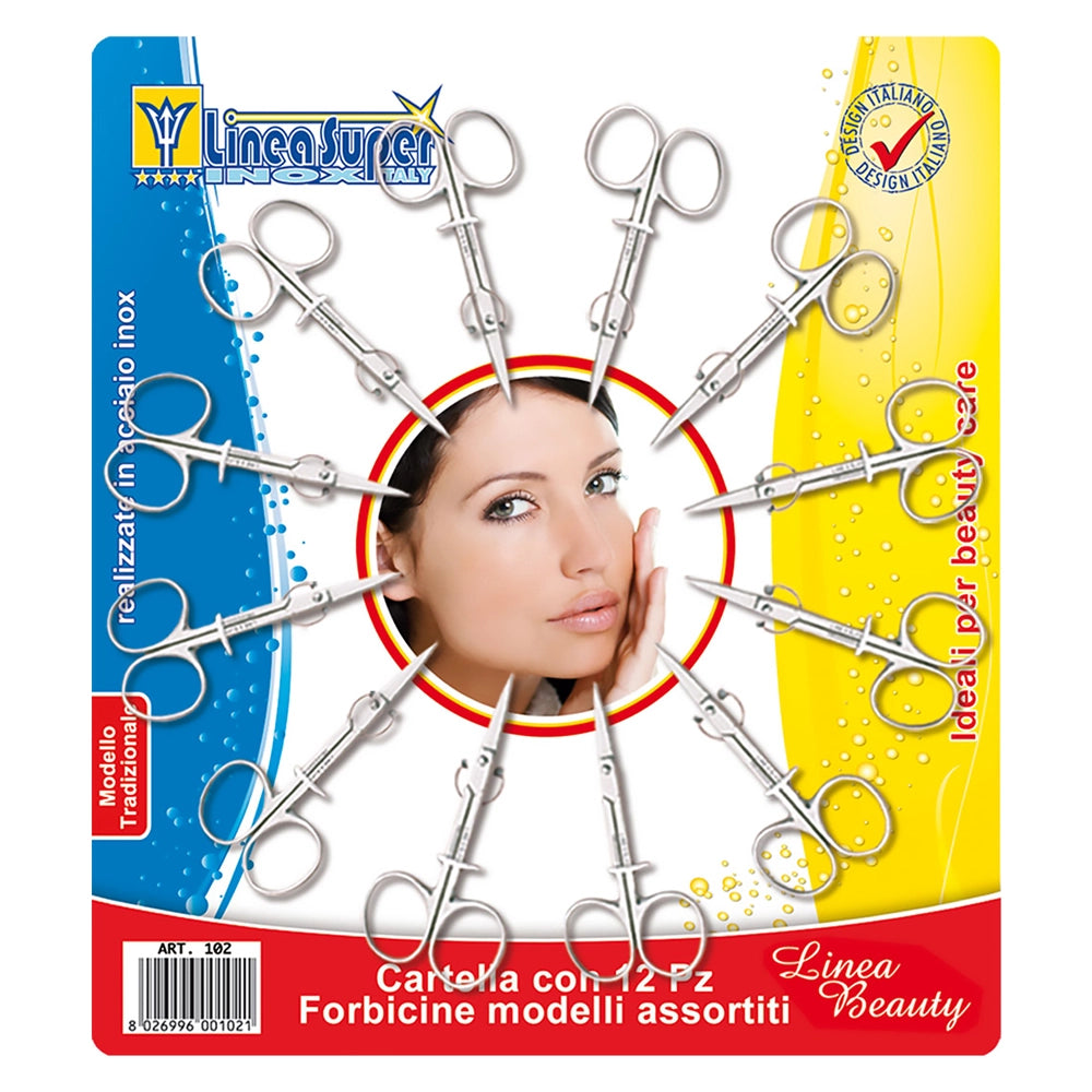 CARTELLA FORBICI MANICURE cf. 12 pz  - DE LUCA